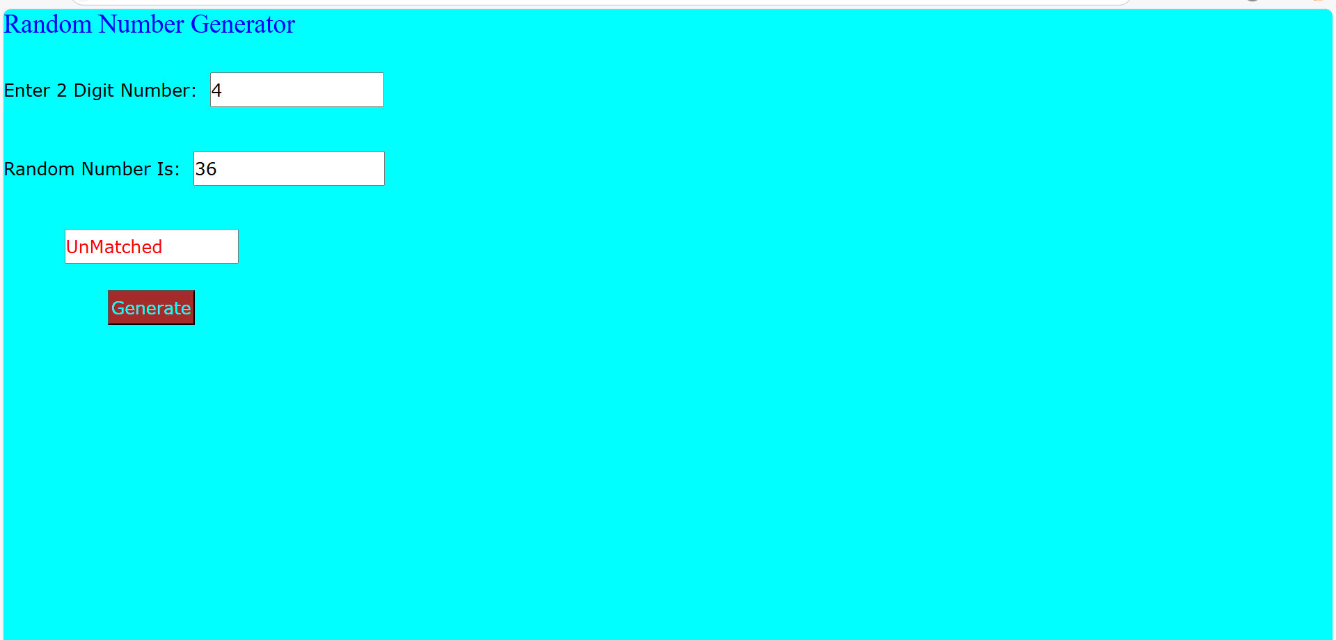 Number Matching Game